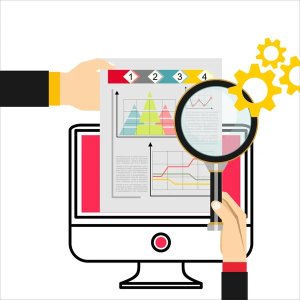 Analytics Informationen Und Entwicklung Website Statistik Konzepte Für Web Banner — Stockvektor