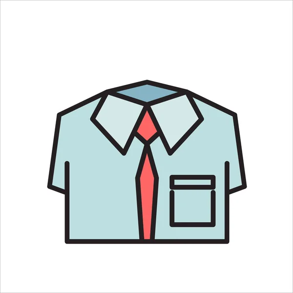 带颈领带图标的衬衫 矢量插图 — 图库矢量图片