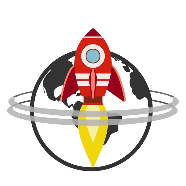 Plochá Ikona Rakety Vektorová Ilustrace — Stockový vektor