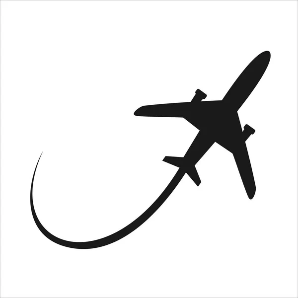 Símbolo Avião Preto Ilustração Vetorial — Vetor de Stock