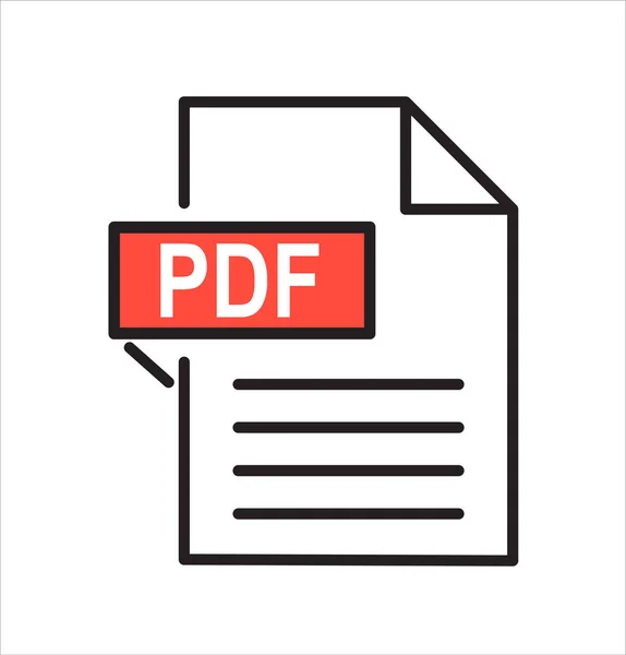 Pdf Filikonen Platt Design Grafisk Illustration Vektor Pdf Icon — Stock vektor