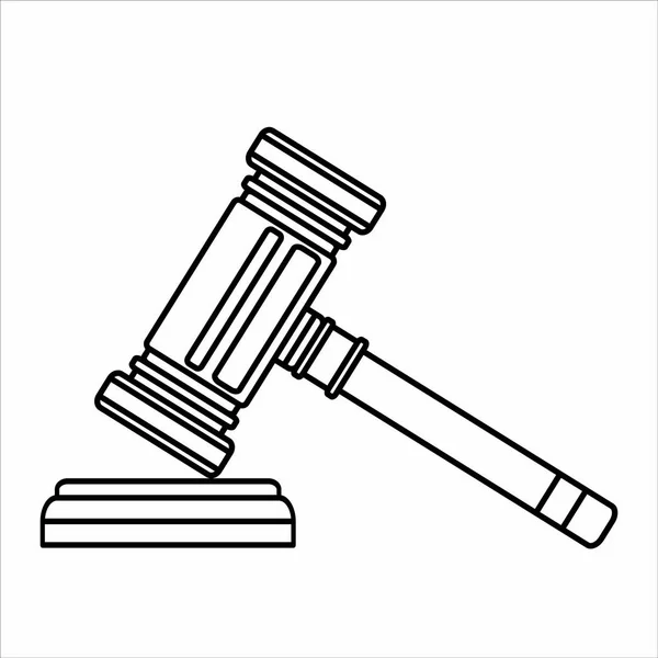 Kladívkem Soudce Ploché Ikony Právní Koncepce Vektorové Ilustrace — Stockový vektor