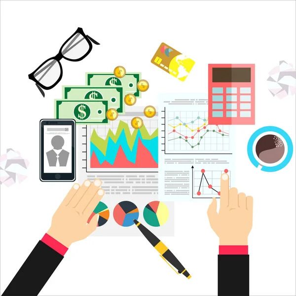 Conceito Pagamento Impostos Ilustração Vetorial Cálculos Negócios Design Plano Forma — Vetor de Stock