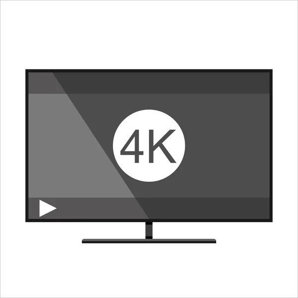 Flat Screen Met Ultra Video Technologie Vector Icon — Stockvector