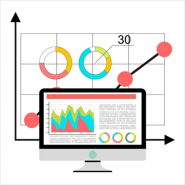Analytics Information Development Website Statistic Conceptos Para Banners Web Materiales — Vector de stock