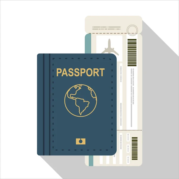 Paszport Bilet Ikony Wektor Ilustracja — Wektor stockowy