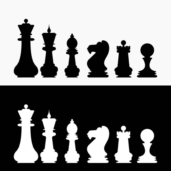 Chess Ikoner Insamling Vektorillustration — Stock vektor