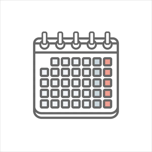Календар Плоский Стиль Векторні Ілюстрації — стоковий вектор