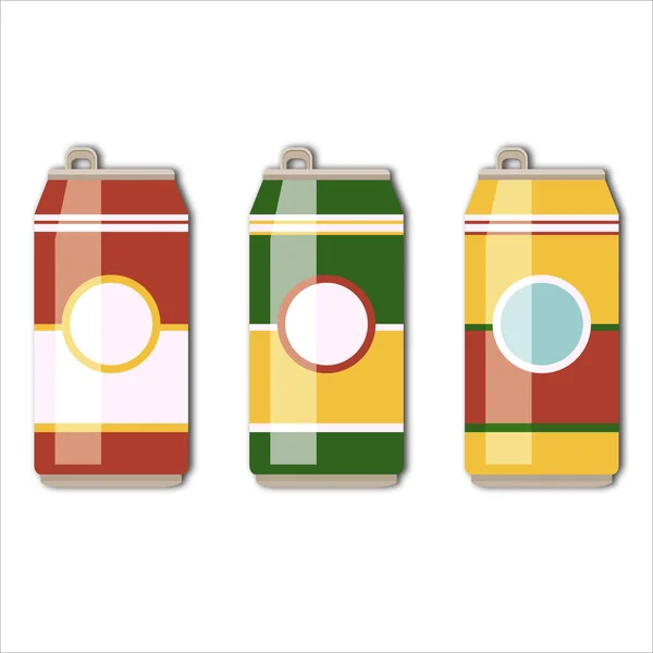 Diverses Canettes Soda Illustration Vectorielle — Image vectorielle