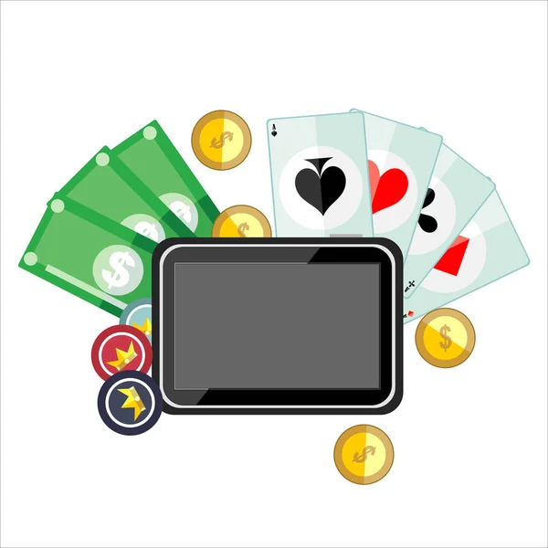 Casino Online Glücksspiel Technologie Vektorillustration — Stockvektor