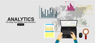 düz simge iş konsepti fikri basitçe vektör illüstrasyonu