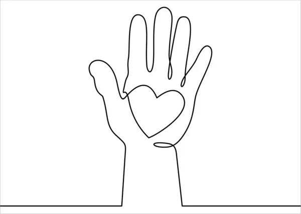 Hand Heart Simply Vector Illustration — Stock Vector