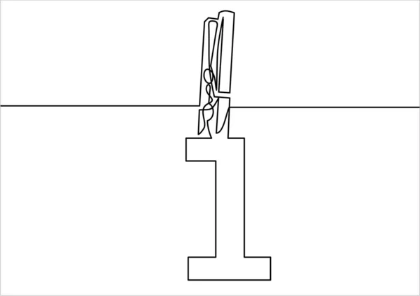 Una Línea Delgada Concepto Simplemente Vector Ilustración — Vector de stock