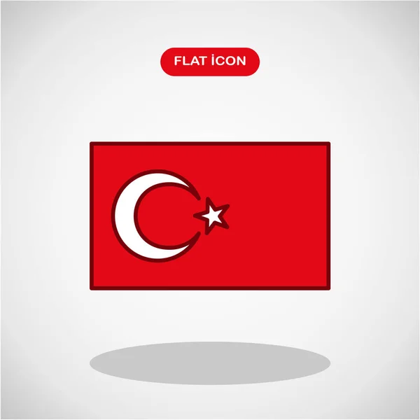 Bandera Turca Simplemente Vector Concepto Ilustración Gráficos vectoriales