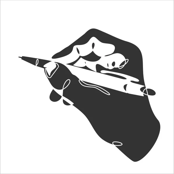 Hand Met Pen Gewoon Vector Illustratie — Stockvector