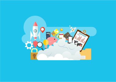 iş konsepti fikri basitçe vektör illüstrasyonu