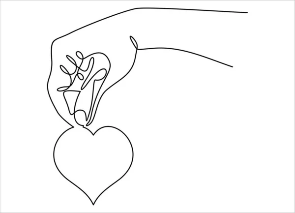 手与心脏简单的矢量插图 — 图库矢量图片