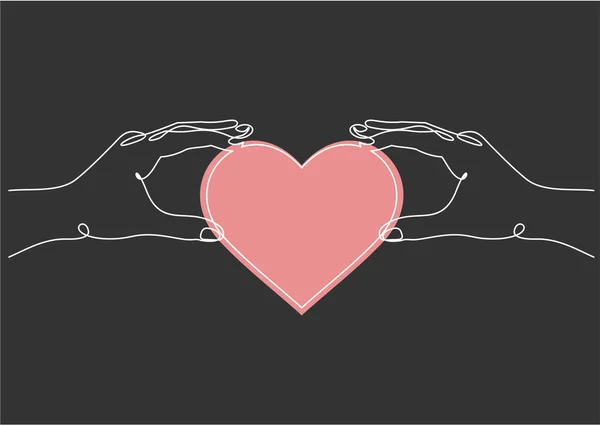 Χέρια Καρδιά Απλά Απεικόνιση Διάνυσμα — Διανυσματικό Αρχείο
