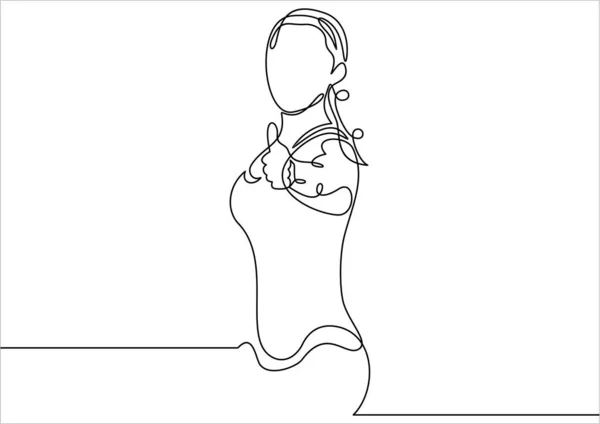 Жінка Просто Плоска Векторна Ілюстрація — стоковий вектор
