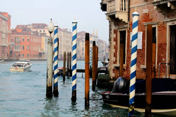 Veneza Itália Dezembro 2018 Evocativa Imagem Típico Ponto Acoplamento Para — Fotografia de Stock