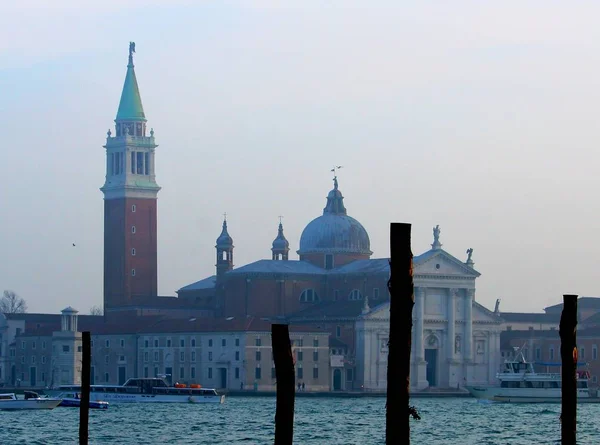 Venedig Italien December 2018 Suggestiv Bild San Giorgio Bakgrunden Sett — Stockfoto