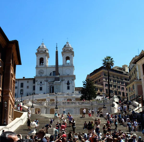 Ρώμη Ιταλία Ιουνίου 2017 Ισπανικά Σκαλοπάτια Ρώμης Υποβλητική Εικόνα Των — Φωτογραφία Αρχείου