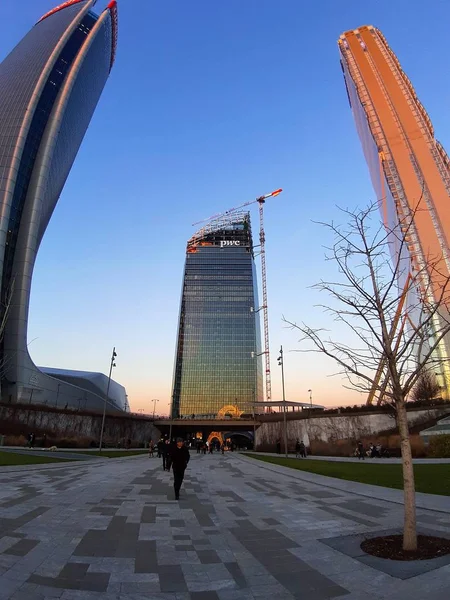 Mailand Italien Dezember 2019 Stimmungsvolle Vorstellung Des Einkaufsviertels Milano City — Stockfoto