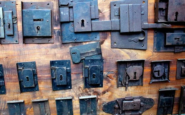 Set Old Locks Vintage Market Evocative Series Image Old Locks — Stock Photo, Image