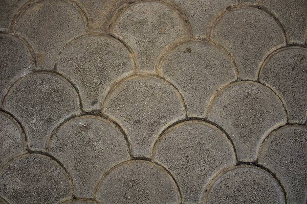 Evocative image of floor texture with a semicircle design