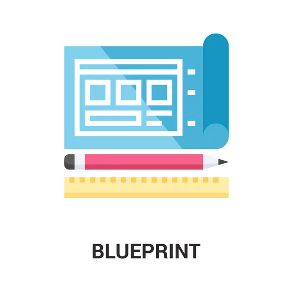 Blueprint ikon konceptet — Stock vektor