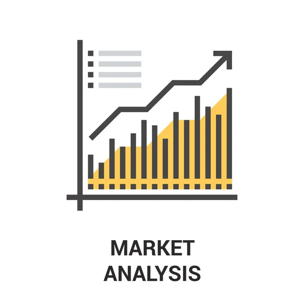 市場分析アイコン概念 — ストックベクタ