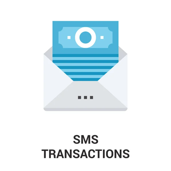 Concepto de icono de transacciones sms — Vector de stock