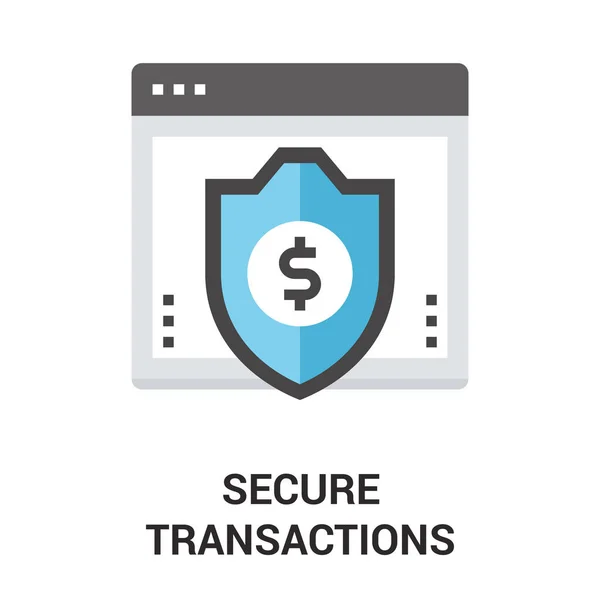 Concepto de icono de transacciones seguras — Vector de stock