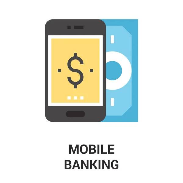 Mobil bankacılık simgesi kavramı — Stok Vektör