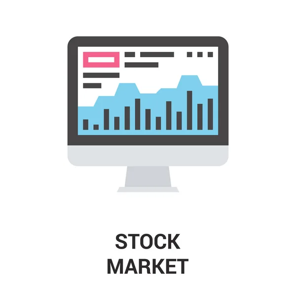 MARCHÉ DES STOCKS ICON CONCEPT — Image vectorielle