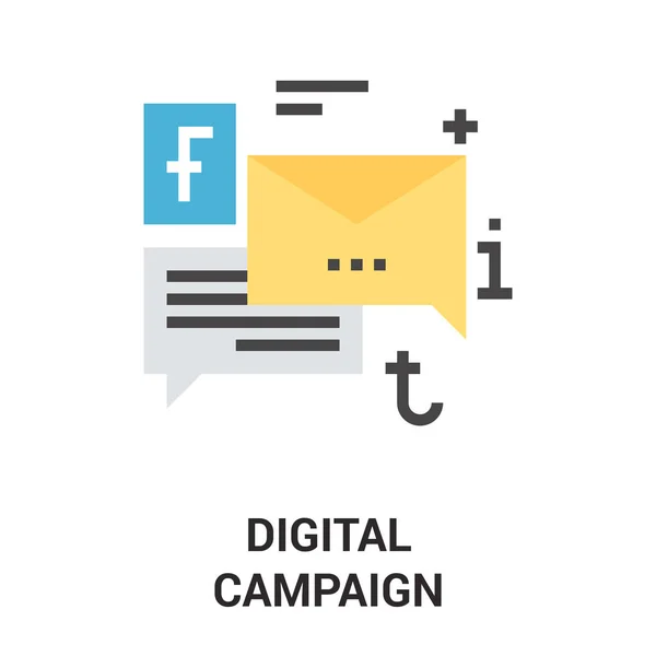 Concept d'icône de campagne numérique — Image vectorielle