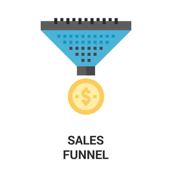 Sales funnel icon concept — Stock Vector