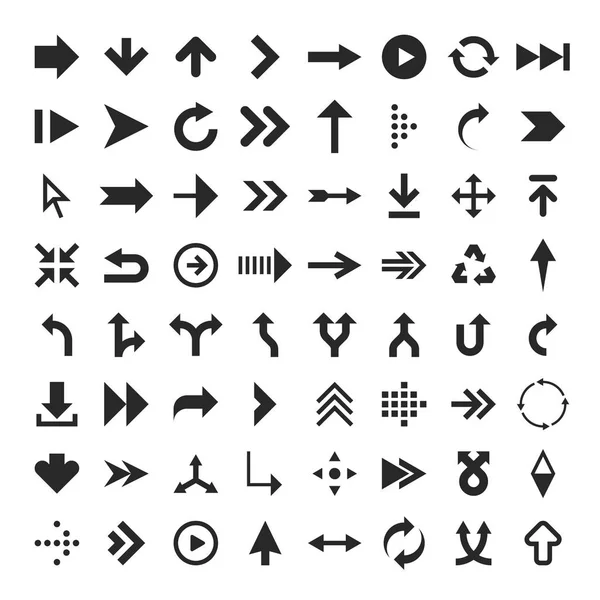 Icônes de glyphe flèche . — Image vectorielle
