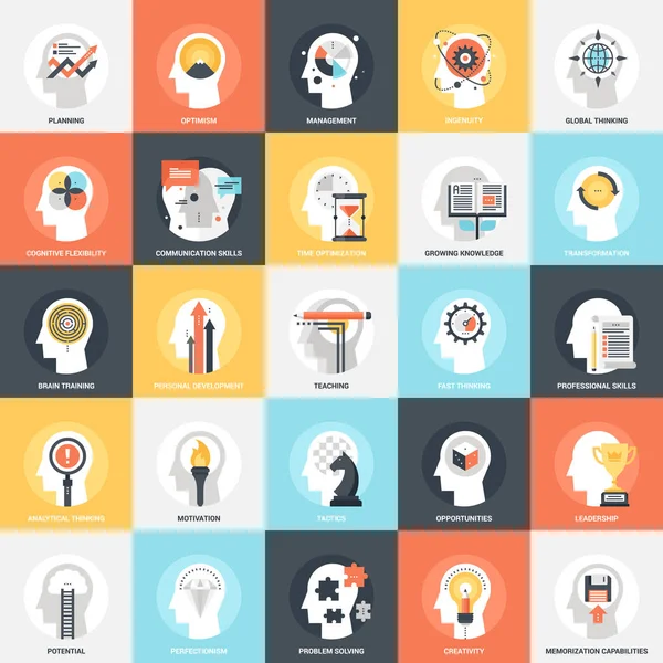 Habilidades personales iconos — Vector de stock