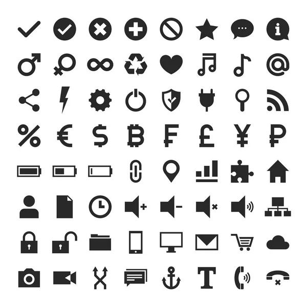 Universal Glyph Icons — Stock Vector