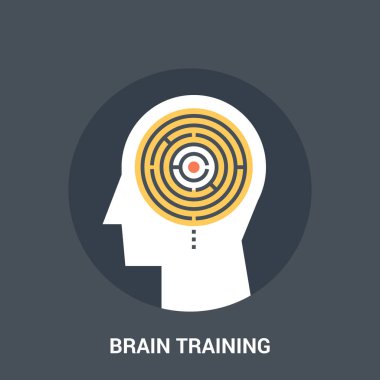 brain training icon concept clipart