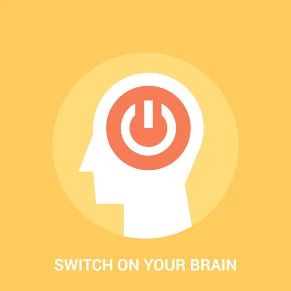 Ligar o seu conceito de ícone do cérebro — Vetor de Stock