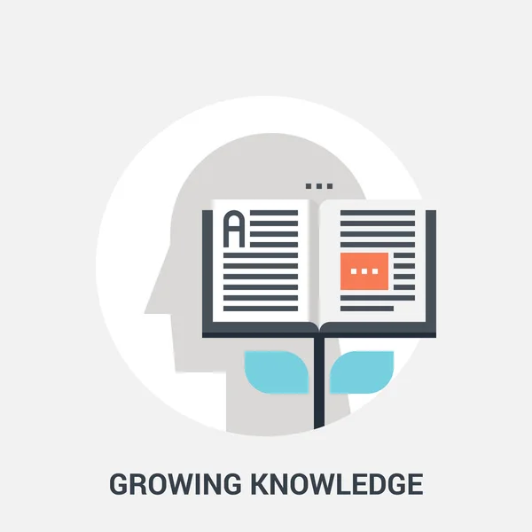Crescente conhecimento ícone conceito — Vetor de Stock