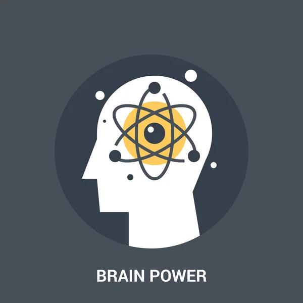 Cerebro icono de poder concepto — Vector de stock