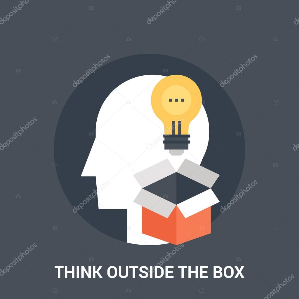Abstract vector illustration of think outside the box icon concept