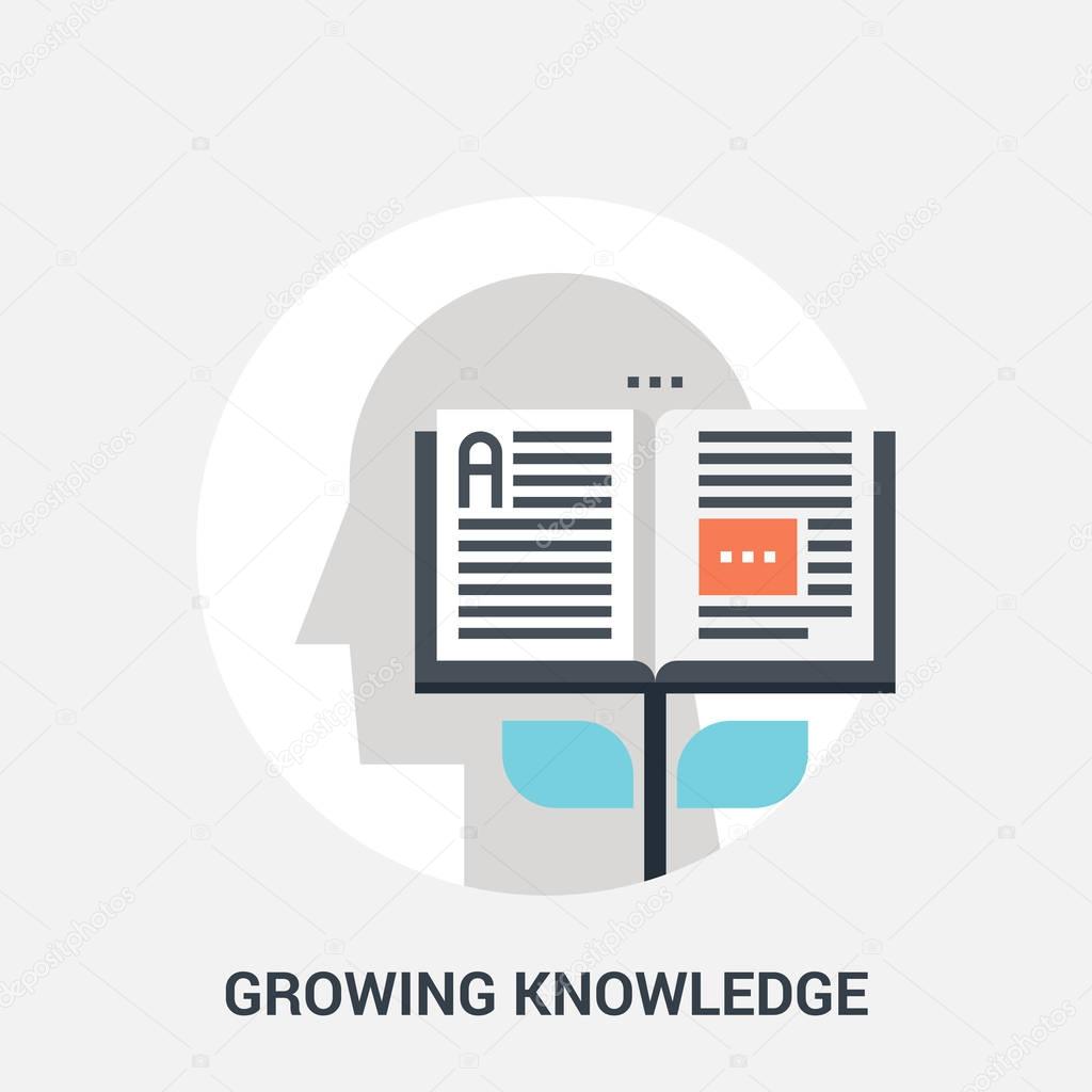 growing knowledge icon concept