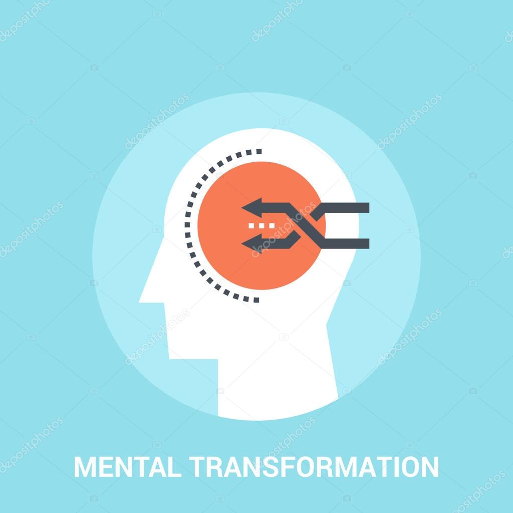 Abstract vector illustration of mental transformation icon concept