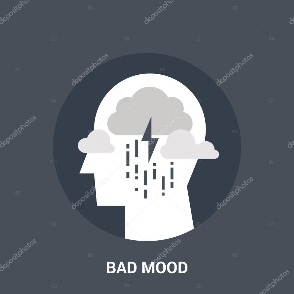Abstract vector illustration of bad mood icon concept