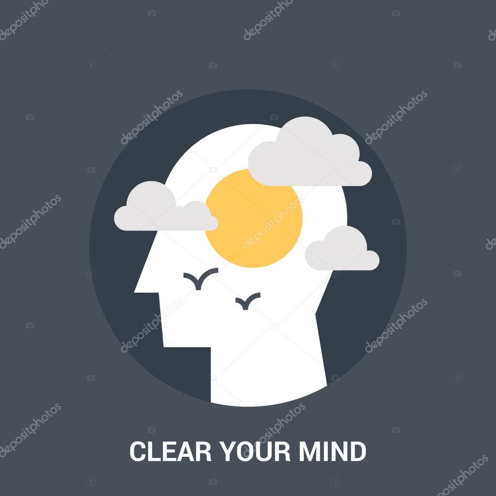 Abstract vector illustration of clear your mind icon concept