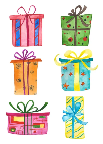 Boîtes cadeaux aquarelle — Image vectorielle
